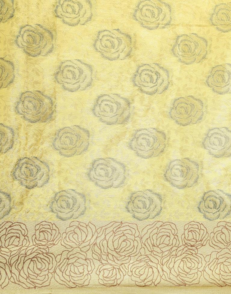 Lemon Yellow Organza Saree | Sudathi