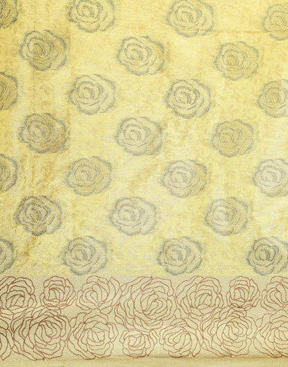 Lemon Yellow Organza Saree | Sudathi