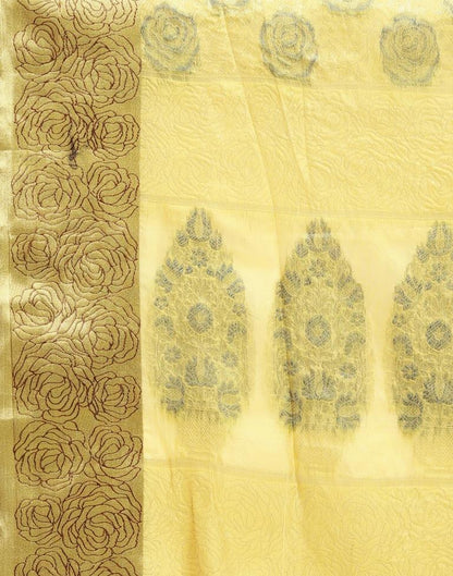 Lemon Yellow Organza Saree | Sudathi