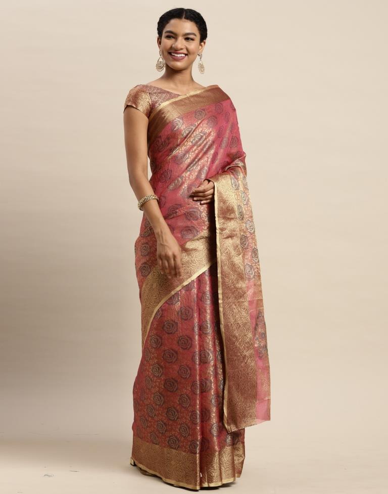 Onion Pink Organza Saree | Sudathi