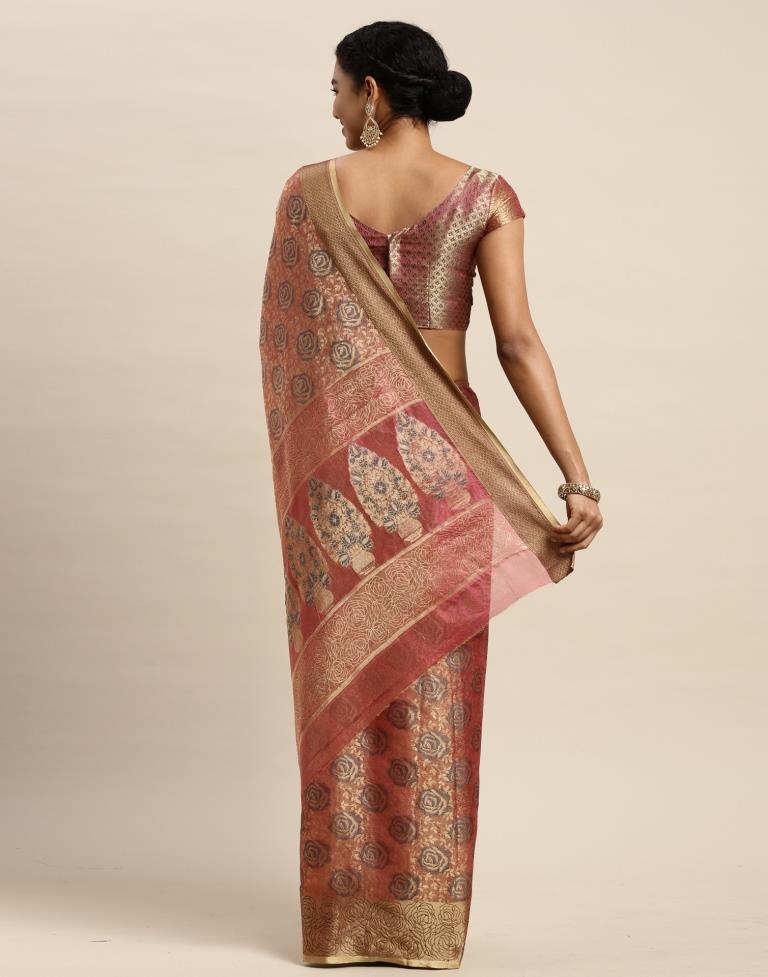 Onion Pink Organza Saree | Sudathi