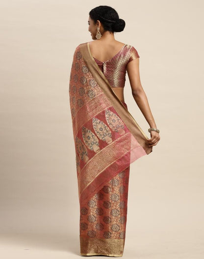Onion Pink Organza Saree | Sudathi