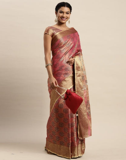 Onion Pink Organza Saree | Sudathi