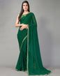 Bottle Green Plain Georgette Saree