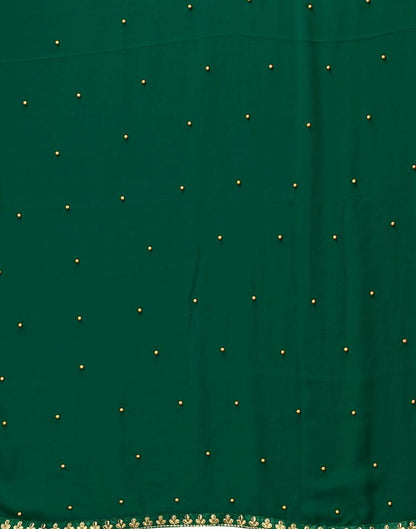 Bottle Green Plain Georgette Saree