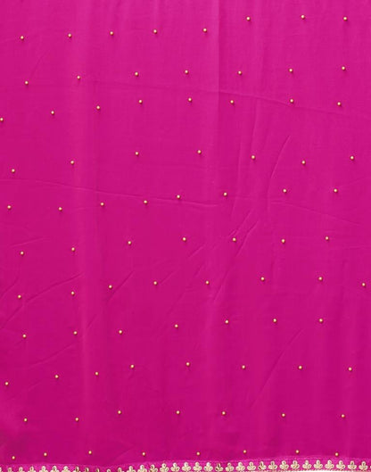 Pink Plain Georgette Saree
