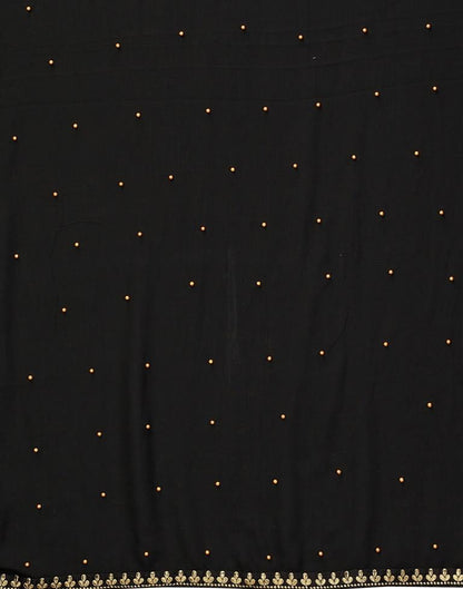 Black Plain Georgette Saree