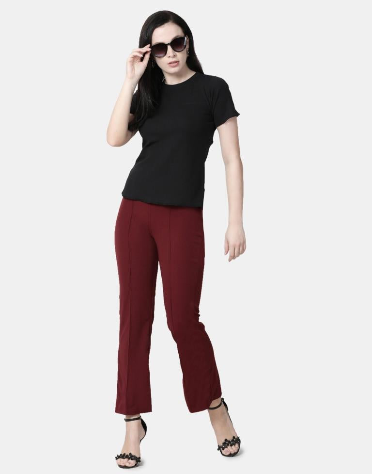 Black Colored Lycra Knitted Top | Leemboodi