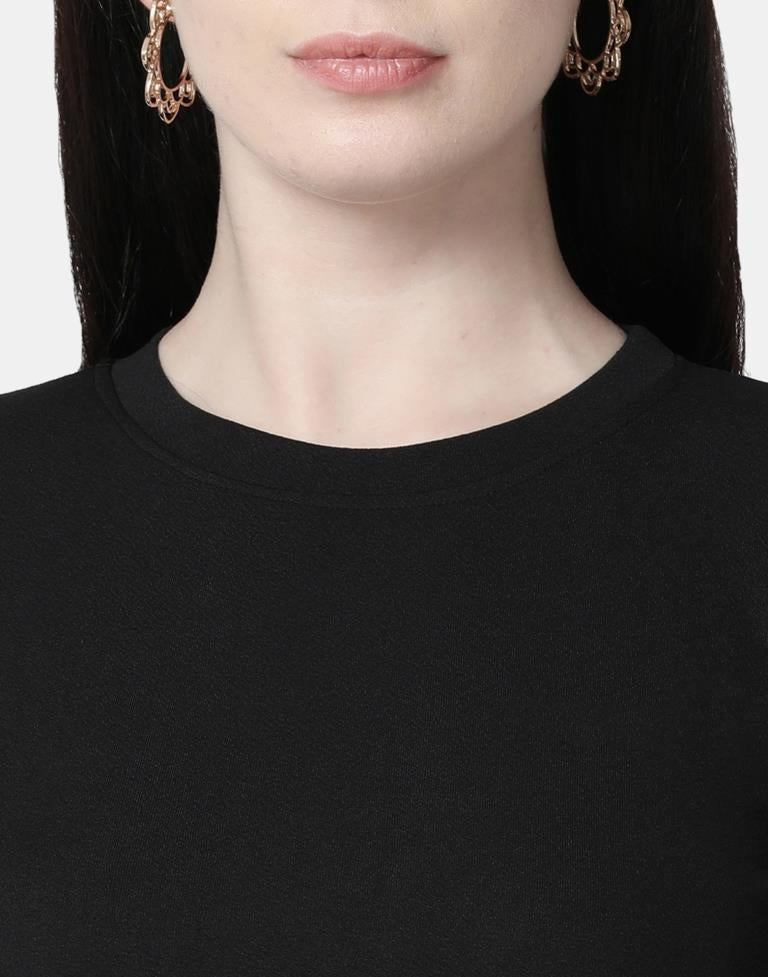 Black Colored Lycra Knitted Top | Leemboodi