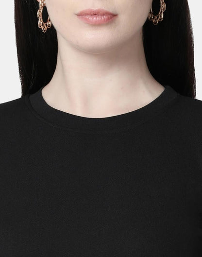 Black Colored Lycra Knitted Top | Leemboodi