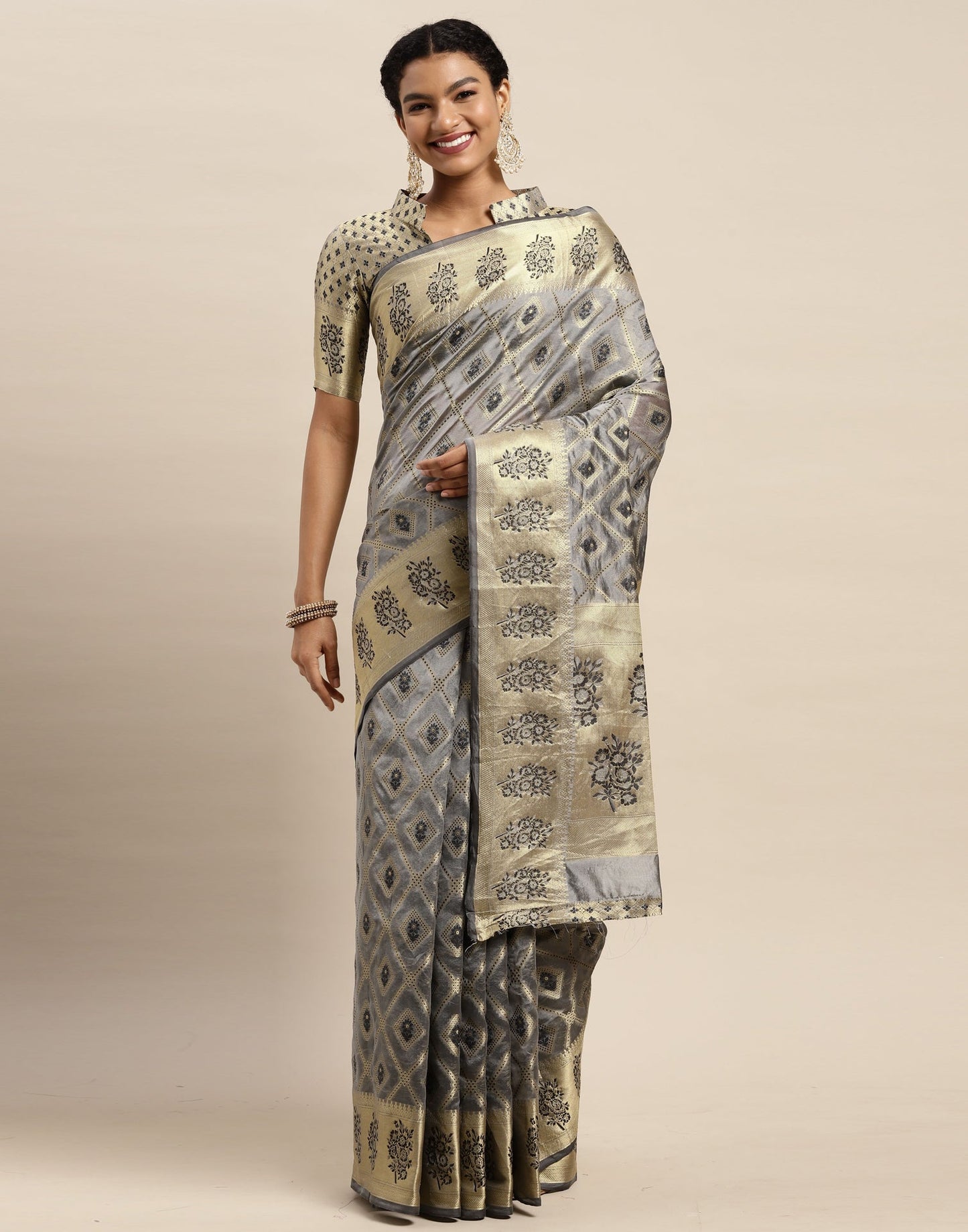 Grey Organza Saree | Sudathi
