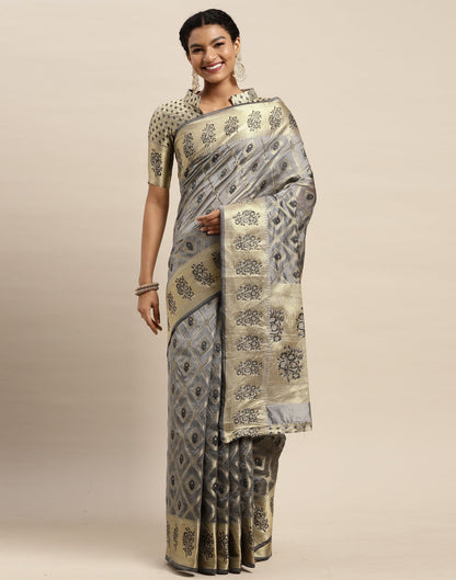 Grey Organza Saree | Sudathi