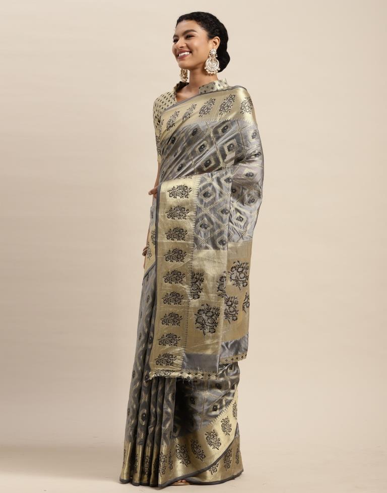 Grey Organza Saree | Sudathi
