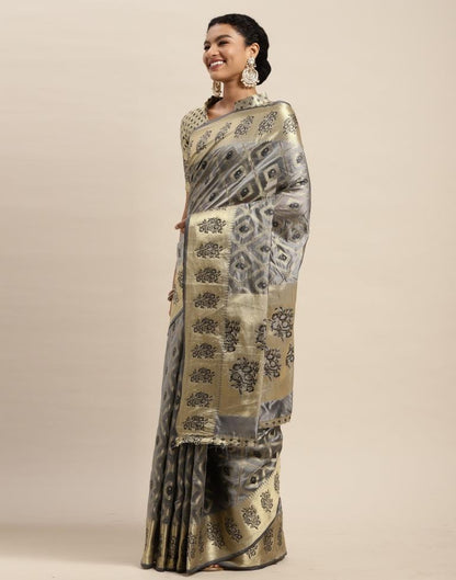 Grey Organza Saree | Sudathi
