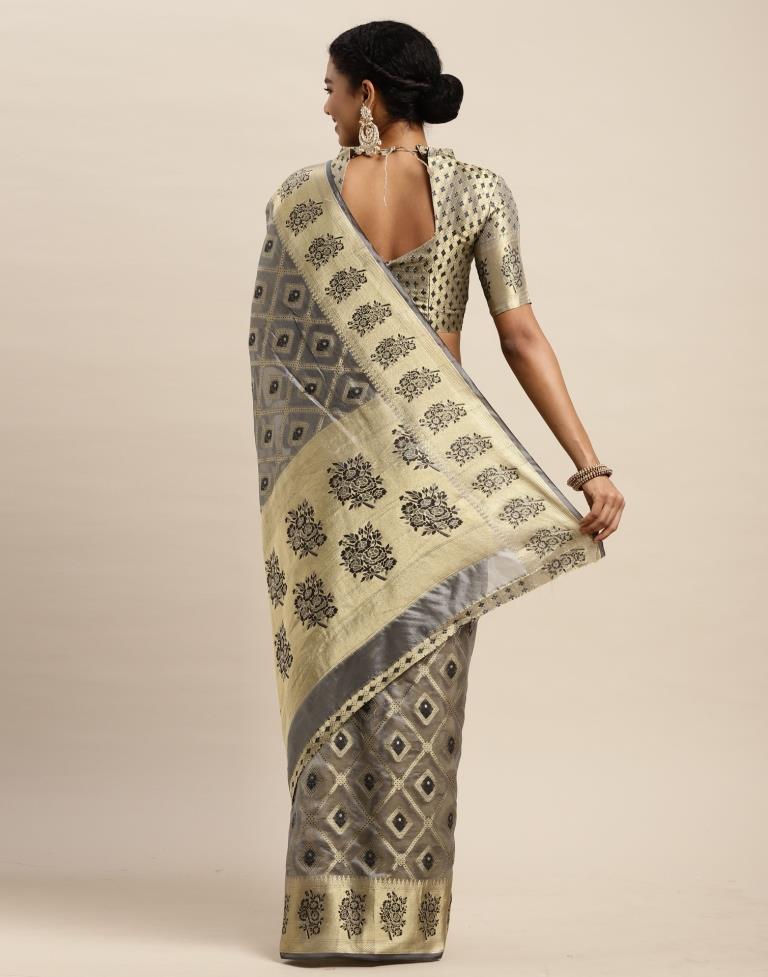 Grey Organza Saree | Sudathi