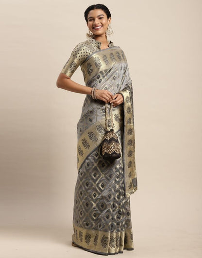Grey Organza Saree | Sudathi