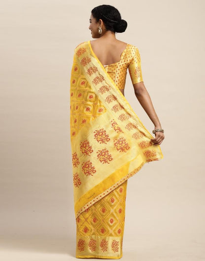 Turmeric Yellow Organza Saree | Sudathi