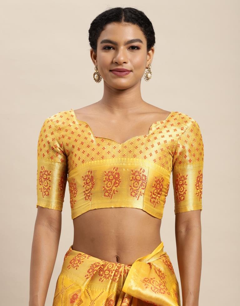 Turmeric Yellow Organza Saree | Sudathi