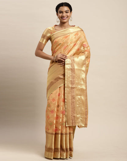 Golden Organza Saree | Sudathi