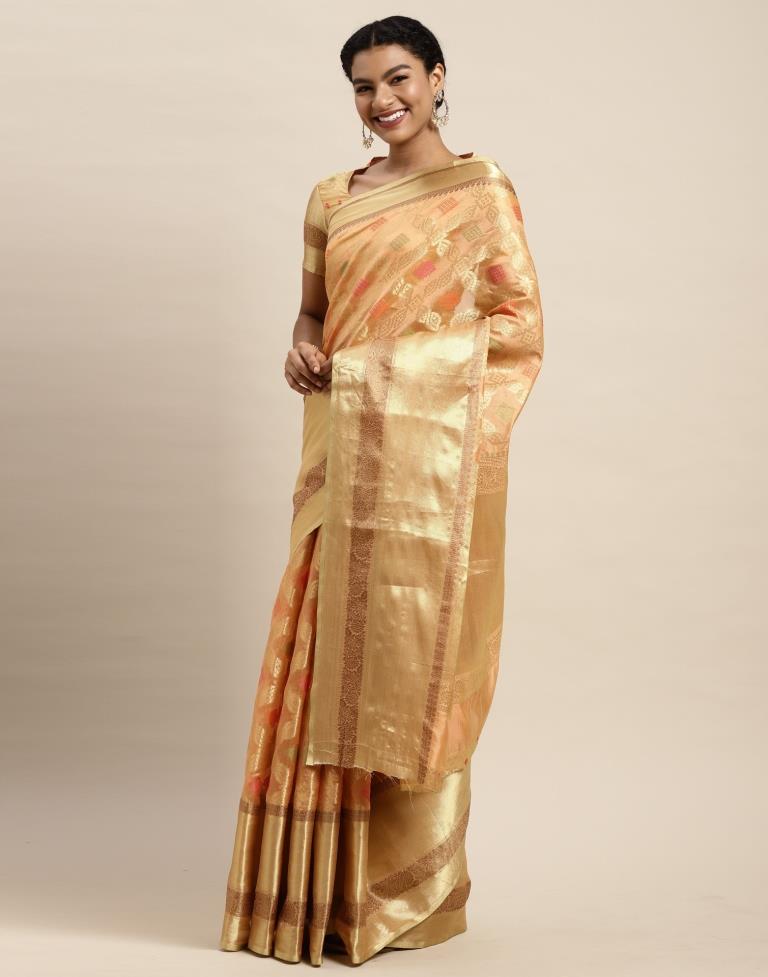 Golden Organza Saree | Sudathi