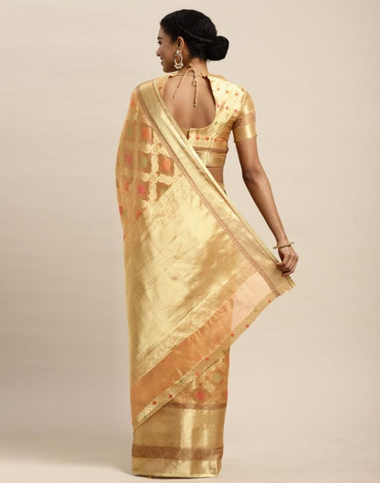 Golden Organza Saree | Sudathi