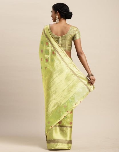 Pista Green Organza Saree | Sudathi
