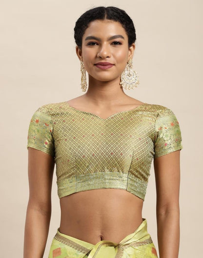 Pista Green Organza Saree | Sudathi