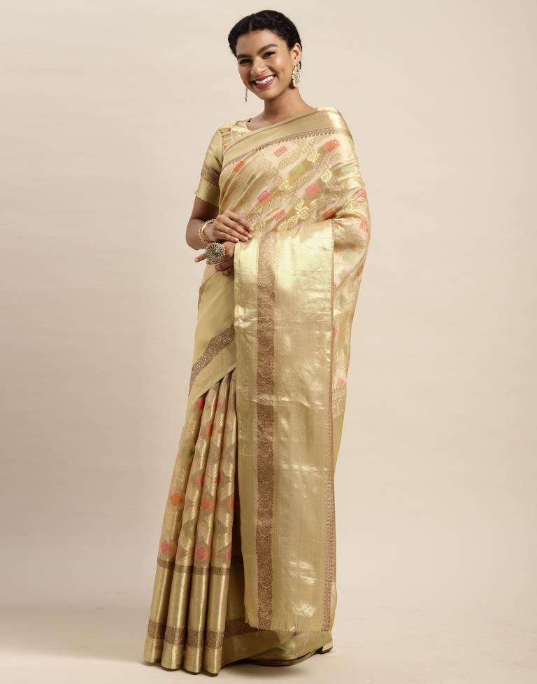 Golden Organza Saree | Sudathi