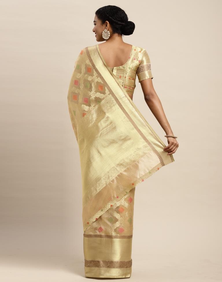Golden Organza Saree | Sudathi