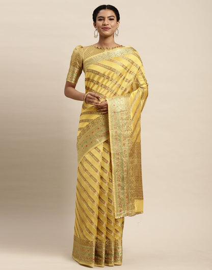 Mustard Yellow Organza Saree | Sudathi