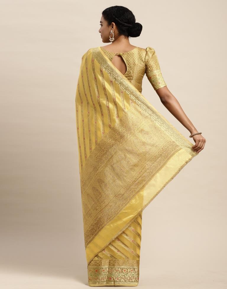 Mustard Yellow Organza Saree | Sudathi