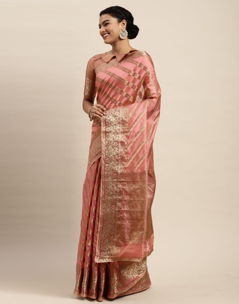 Rose Pink Organza Saree | Sudathi
