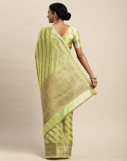 Pista Green Organza Saree | Sudathi