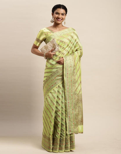 Pista Green Organza Saree | Sudathi