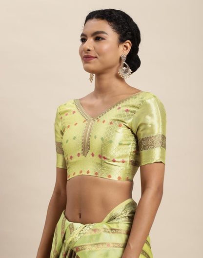 Pista Green Organza Saree | Sudathi