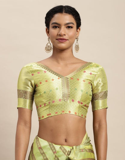 Pista Green Organza Saree | Sudathi