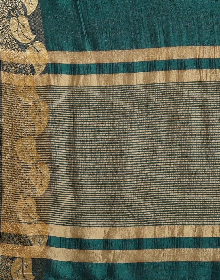 Dark Teal Blue Silk Saree | Sudathi