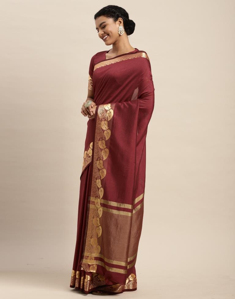 Maroon Silk Saree | Sudathi