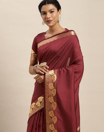 Maroon Silk Saree | Sudathi