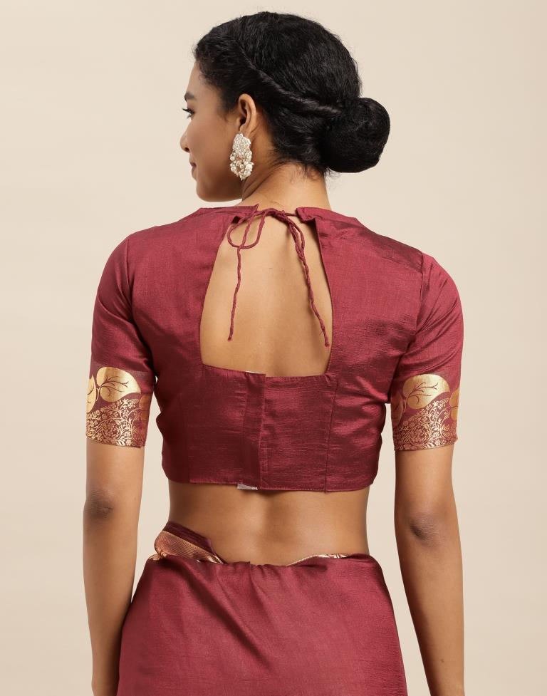 Maroon Silk Saree | Sudathi