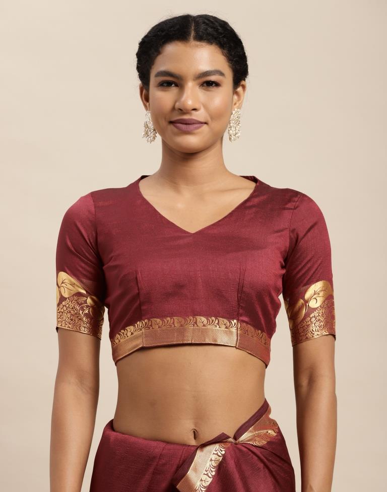 Maroon Silk Saree | Sudathi