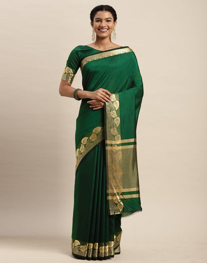 Bottle Green Silk Saree | Sudathi