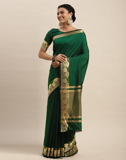 Bottle Green Silk Saree | Sudathi