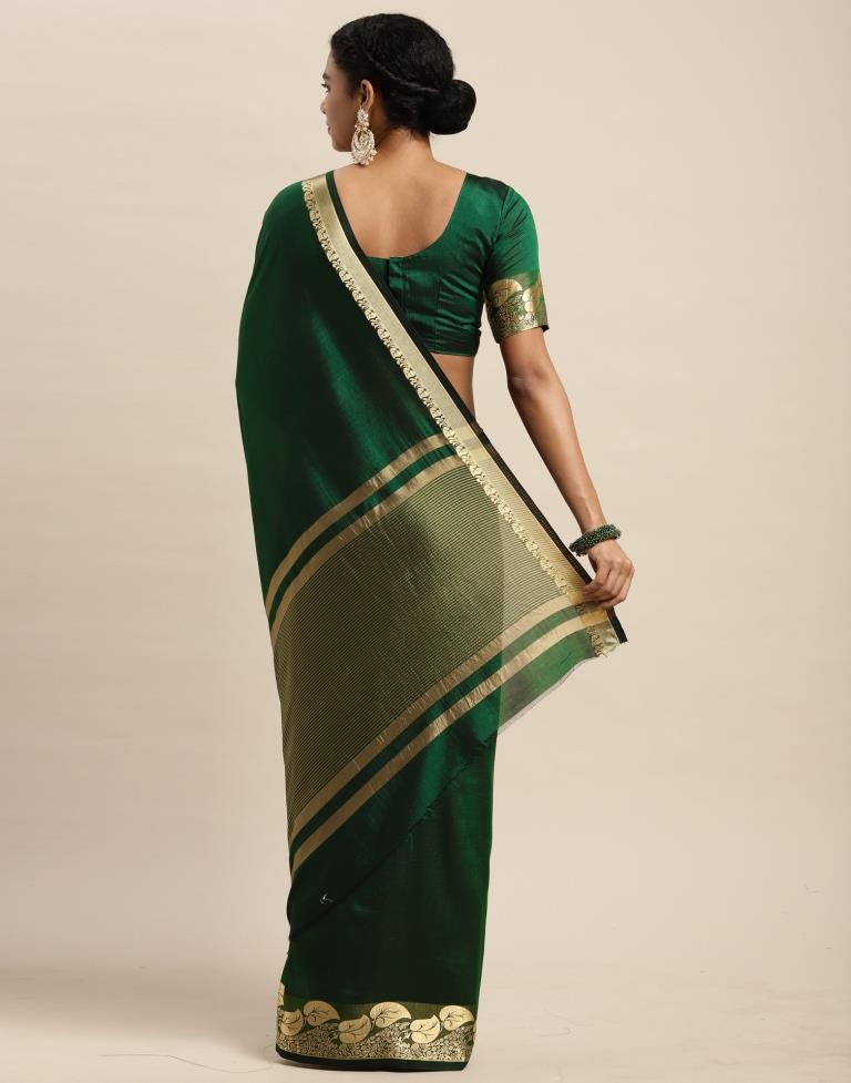 Bottle Green Silk Saree | Sudathi