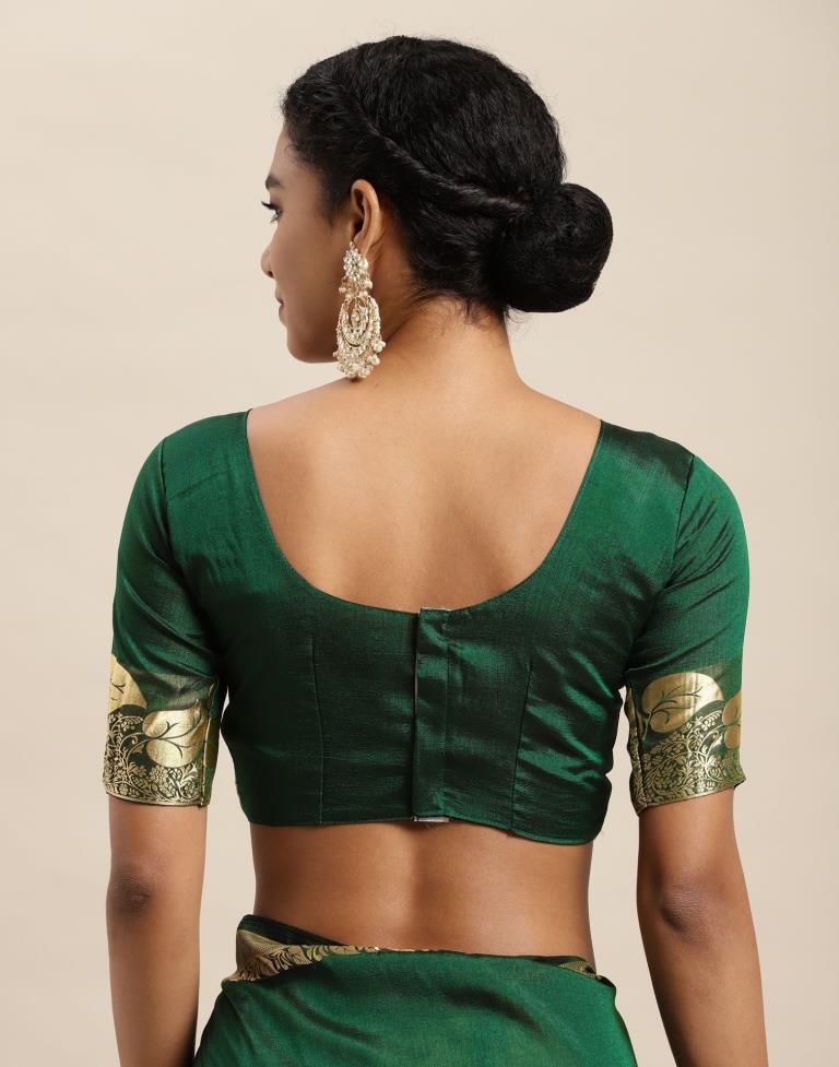 Bottle Green Silk Saree | Sudathi