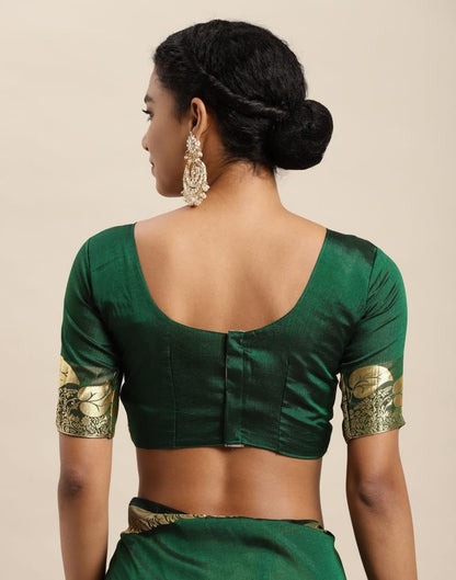 Bottle Green Silk Saree | Sudathi