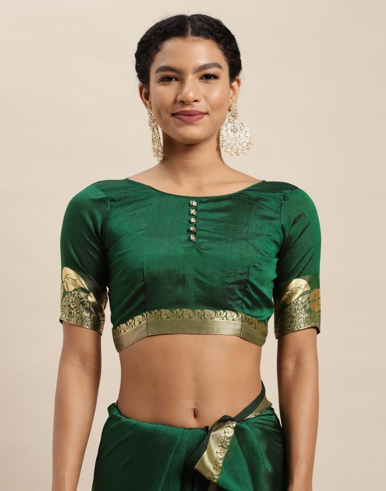 Bottle Green Silk Saree | Sudathi