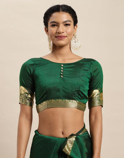 Bottle Green Silk Saree | Sudathi