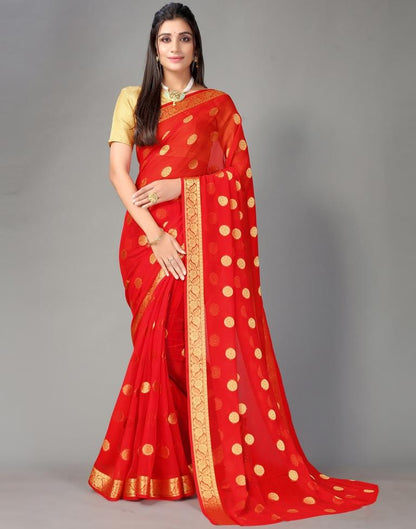 Red Chiffon Saree | Sudathi