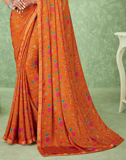 Orange Silk Saree | Sudathi